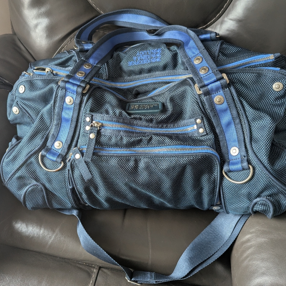 Stylish Blue Duffel Bag